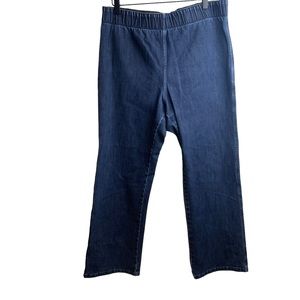 SOFT SURROUNDINGS Women's XL Pull On Elastic Waist Tapered Blue Denim Jeans